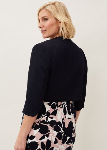 Phase Eight Tara Textured Jackets Navy Australia | UP3549627